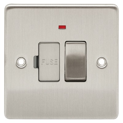 D-FS13DPN-BCM 13A Switched Fused Spur With Neon Metal Insert Brushed Chrome